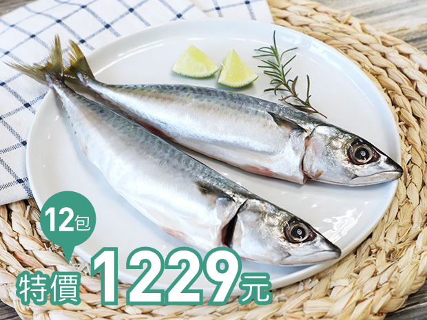 澎湖-肥嫩野生白腹鯖魚200g(2入)12包